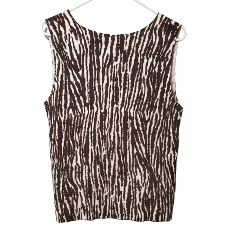 Jones New York Brown Zebra Stripe Knit Sleeveless (JN108) Final Price - Picture 2 of 6